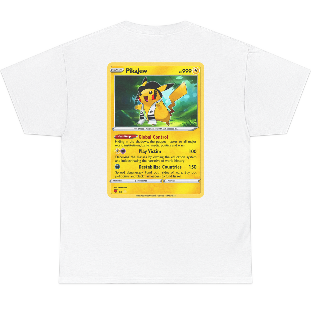 Pikajew Trading Card T-Shirt (Backprint)