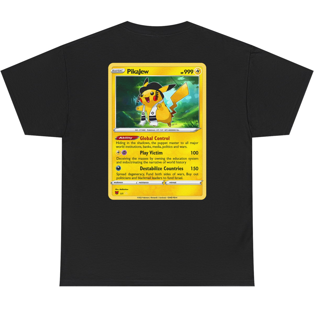 Pikajew Trading Card T-Shirt (Backprint)