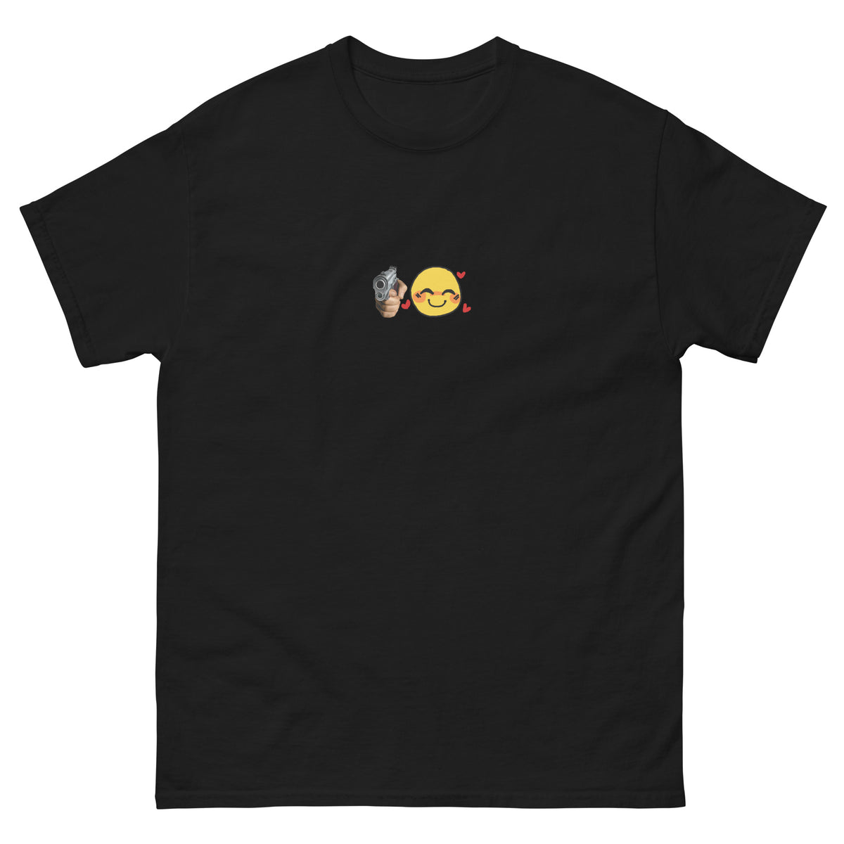cute emoji with gun funny girl tshirt