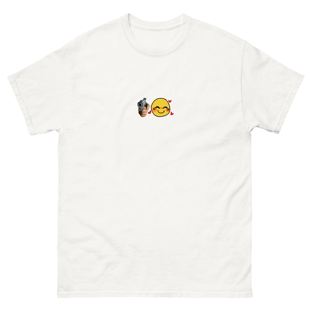 cute emoji with gun funny girl tshirt