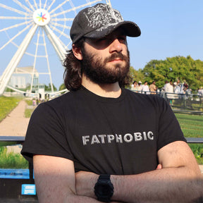 Fatphobic funny gym tshirt with chrome letters