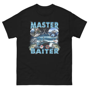 master baiter funny fishing graphic tshirt black